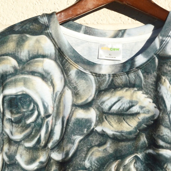 Floral Tiffany Flowers Shirt Bouquet Unisex Blouse - Picture 4 of 7